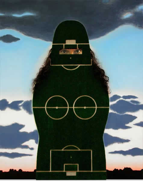‘The Grass Arena’ (nr. 2). 2005. Mixed media on cavas. 175 x 140 cm