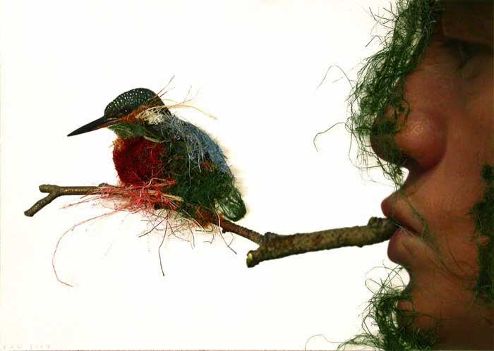 Selfportrait. 2007. Mixed media on paper. 29,7 x 42 cm