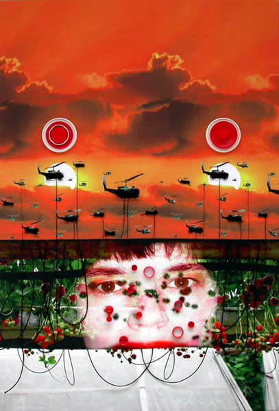 Selfportrait. 2003. Mixed media on fabric. 155 x 105 cm