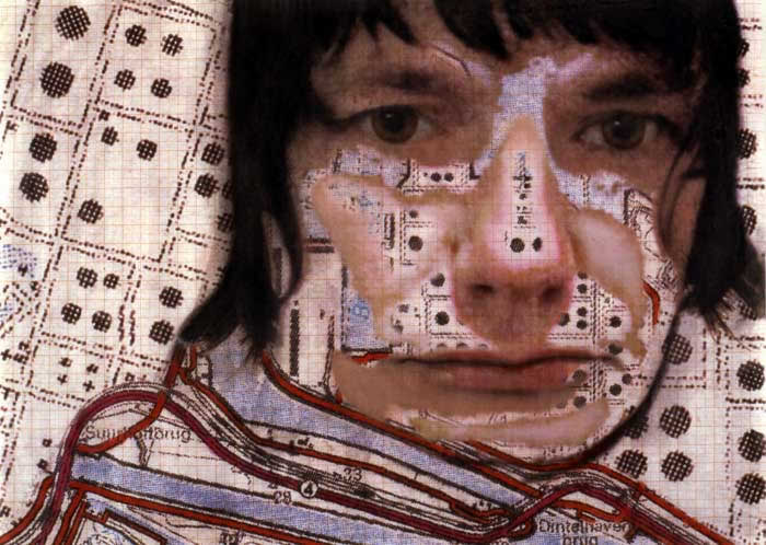 Selfportrait. 2003. Mixed media on paper. 29,7 x 42 cm