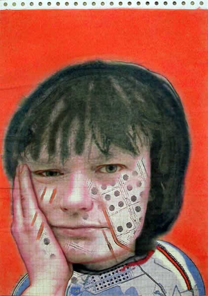 Selfportrait. 2003. Mixed media on paper. 42 x 29,7 cm
