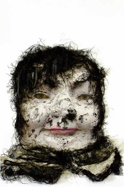 Selfportrait. 2009. Mixed media on paper. 42 x 29,7 cm