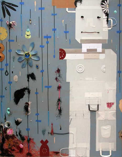 ‘Drip irrigation'. 2009. Mixed media on canvas. 175 x 135 cm