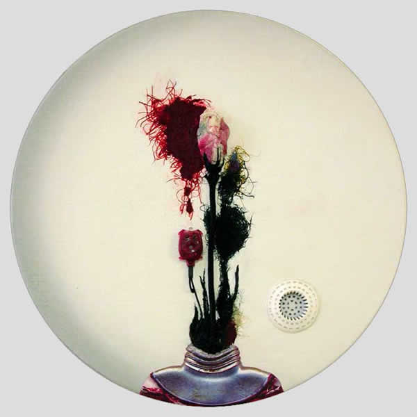 Stillife (nr. 10). 2010. Mixed media on canvas. Diameter 45 cm