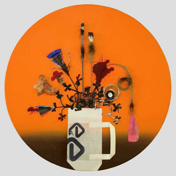 Stillife (nr. 8). 2010. Mixed media on canvas. Diameter 55 cm